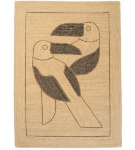 Diego et Frida Outdoor Rug by Elitis Natural black Diego et Frida Outdoor Rug by Elitis Natural black
