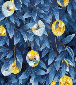 Disco Lemons Wallpaper by Brand McKenzie Deep Ocean