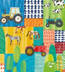 Down On The Farm Wallpaper by Ohpopsi Teal Twist