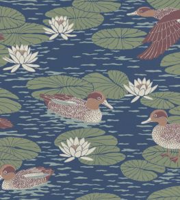Duck Pond Wallpaper by Langelid Von Bromssen Deep Blue Duck Pond Wallpaper by Langelid Von Bromssen Deep Blue