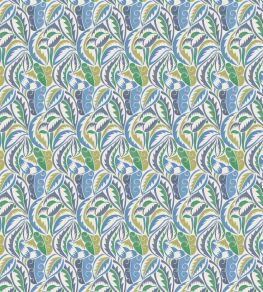 Dufy Leaf Fabric by Osborne & Little Indigo/Lime