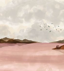 Dungeness View Mural by Coordonne Pink Dungeness View Mural by Coordonne Pink