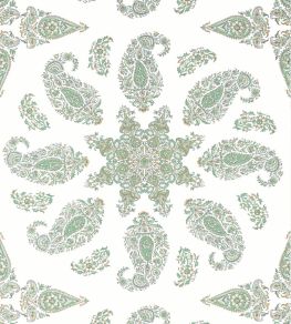 East India Wallpaper by Thibaut Green and White East India Wallpaper by Thibaut Green and White