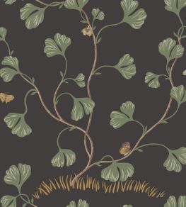 Ebba Wallpaper by Sandberg Charcoal Ebba Wallpaper by Sandberg Charcoal