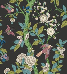 Eldon Wallpaper by GP & J Baker Charcoal/Emerald Eldon Wallpaper by GP & J Baker Charcoal/Emerald