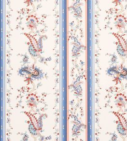 Elena Paisley Stripe Wallpaper by Schumacher Blue Elena Paisley Stripe Wallpaper by Schumacher Blue
