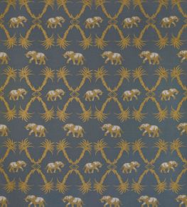 Elephant Palm Fabric by Barneby Gates Gunmetal / Gold Elephant Palm Fabric by Barneby Gates Gunmetal / Gold
