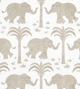 Elephant Velvet Fabric by Thibaut Beige Elephant Velvet Fabric by Thibaut Beige