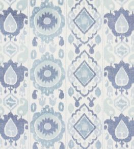 Elizia Ikat Fabric by Schumacher Mineral And Indigo