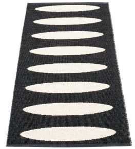 Ella Runner Rug by Pappelina Black/Vanilla