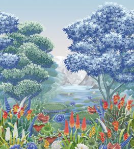 Elysium Mural Mural in Cobalt by Osborne & Little Cobalt Elysium Mural Mural in Cobalt by Osborne & Little Cobalt