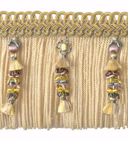 Embellished Bullion Fringe 130mm Trimming by Houles Jaune Celeste Embellished Bullion Fringe 130mm Trimming by Houles Jaune Celeste