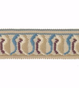 Embroidered Braid 30mm Trimming by Houles Blue Nattier Embroidered Braid 30mm Trimming by Houles Blue Nattier