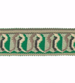 Embroidered Braid 30mm Trimming by Houles Vert Malachite