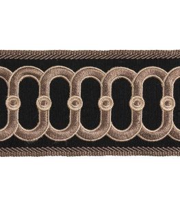 Embroidered Braid 75mm Trimming by Houles Ebene Embroidered Braid 75mm Trimming by Houles Ebene
