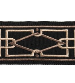 Diamond Embroidered Braid 75mm Trimming by Houles Ebene Diamond Embroidered Braid 75mm Trimming by Houles Ebene