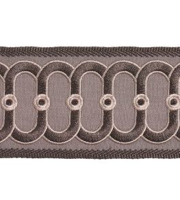 Embroidered Braid 75mm Trimming by Houles Graphite Embroidered Braid 75mm Trimming by Houles Graphite