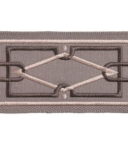 Diamond Embroidered Braid 75mm Trimming by Houles Graphite