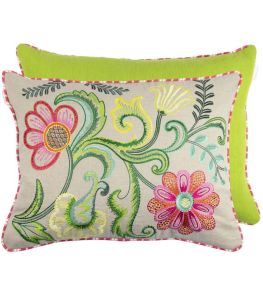 Embroidered Osier Damasse Cushion 45 x 60cm by Designers Guild Fuchsia