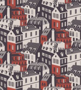 Emmas Apartment Wallpaper by Mini Moderns Harvest Orange Emmas Apartment Wallpaper by Mini Moderns Harvest Orange