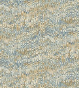 End Paper Wallpaper by Mulberry Home Blue/Sand End Paper Wallpaper by Mulberry Home Blue/Sand