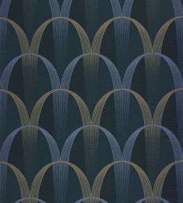Entree Des Artistes Wallpaper by Casadeco Bleu Outremer / Mordore