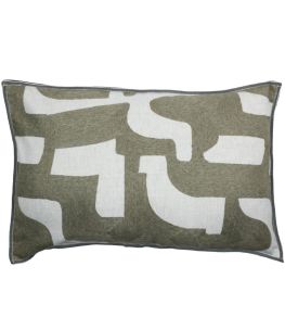 Entrelacs Cushion 40 x 60cm by Maison Casamance Kaki Entrelacs Cushion 40 x 60cm by Maison Casamance Kaki