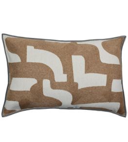 Entrelacs Cushion 40 x 60cm by Maison Casamance Tabac Entrelacs Cushion 40 x 60cm by Maison Casamance Tabac
