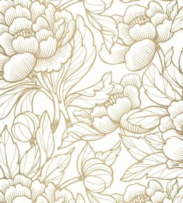 Envergure Wallpaper by Caselio Blanc Or Envergure Wallpaper by Caselio Blanc Or