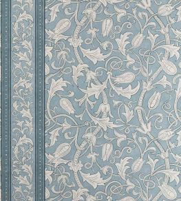 Etched Scrolling Tulip Wallpaper by Morris & Co Faded Indigo Etched Scrolling Tulip Wallpaper by Morris & Co Faded Indigo