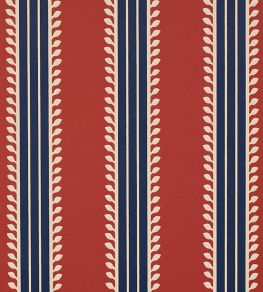 Etruscan Stripe Wallpaper by Schumacher Red & Blue