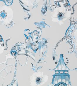 Euphoria Wallpaper by Romo China Blue Euphoria Wallpaper by Romo China Blue