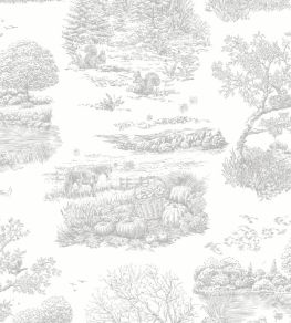 Eve Toile Wallpaper by Ohpopsi Dove Eve Toile Wallpaper by Ohpopsi Dove