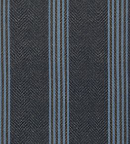 Falmouth Stripe Fabric by Ian Mankin Dark Navy/Mocha