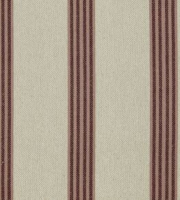 Falmouth Stripe Fabric by Ian Mankin Ecru/Plum
