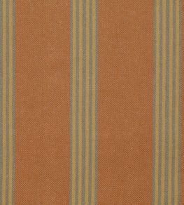 Falmouth Stripe Fabric by Ian Mankin Rust/Mustard