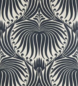 Lotus Wallpaper by Farrow & Ball Old White / Off Black