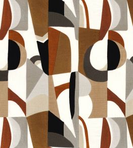 Fascination Fabric by Casamance Noir / Tabac