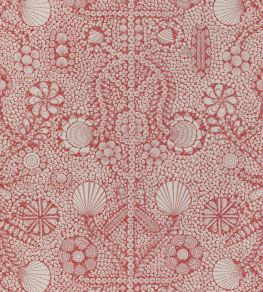 Shell Grotto Fabric by Fermoie Raspberry