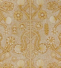 Shell Grotto Fabric by Fermoie Lemon Shell Grotto Fabric by Fermoie Lemon