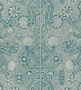 Shell Grotto Fabric by Fermoie Aqua