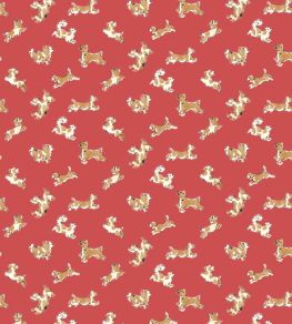 Fete De Chien Wallpaper by Scalamandre Chili Pepper And Tawny Fete De Chien Wallpaper by Scalamandre Chili Pepper And Tawny