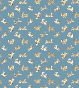 Fete De Chien Wallpaper by Scalamandre Denim And Tan Fete De Chien Wallpaper by Scalamandre Denim And Tan