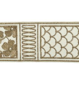 Fiorella Embroidered Braid 60mm Trimming by Houles Bronzo Fiorella Embroidered Braid 60mm Trimming by Houles Bronzo