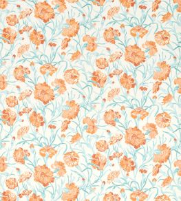 Fleur de Joie Fabric by Harlequin Paprika/Aqua Fleur de Joie Fabric by Harlequin Paprika/Aqua