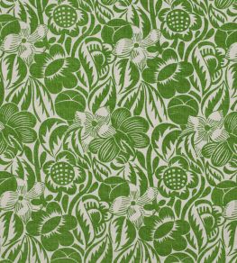 Fleurs Etoilees Fabric by Christopher Farr Cloth Green