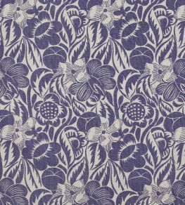 Fleurs Etoilees Fabric by Christopher Farr Cloth Indigo Fleurs Etoilees Fabric by Christopher Farr Cloth Indigo