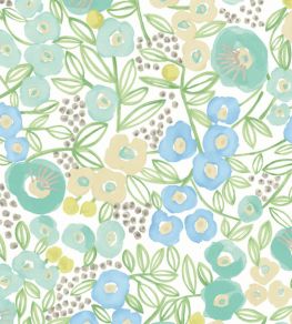Flora Wallpaper by Ohpopsi Teal Flora Wallpaper by Ohpopsi Teal