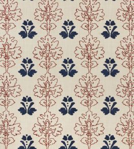 Floral Block Fabric by Barneby Gates Red/Navy Floral Block Fabric by Barneby Gates Red/Navy