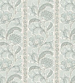 Floral Check Wallpaper by Josephine Munsey Barton Blue and Cotswold White Floral Check Wallpaper by Josephine Munsey Barton Blue and Cotswold White